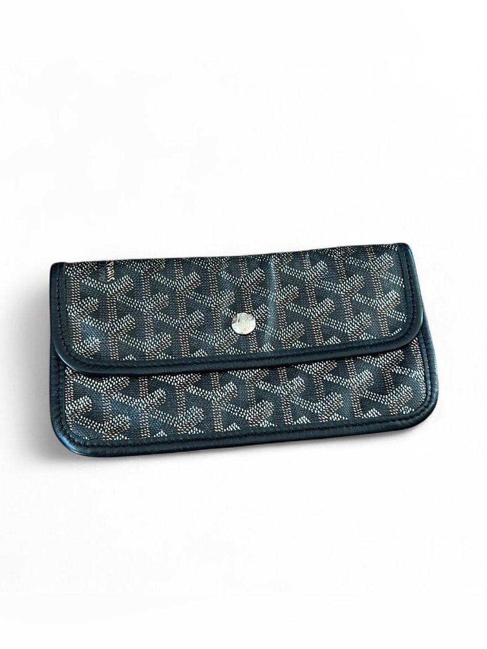 Goyard Paris Goyardine Saint Louis Pouch Wristlet Black Signature Chevron EUC